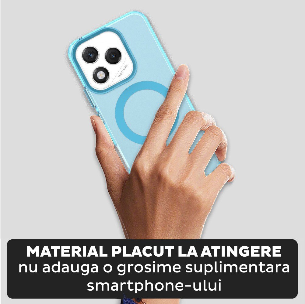 Husa pentru Honor 400 Lite DaDen® CandyCase MagSafe, Antisoc, Incarcare wireless, Butoane protejate, Albastru