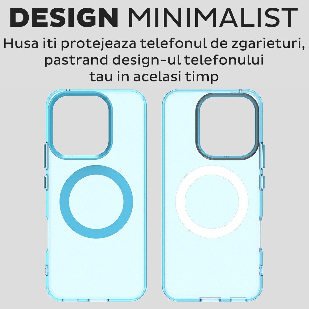 Husa pentru Honor 400 Lite DaDen® CandyCase MagSafe, Antisoc, Incarcare wireless, Butoane protejate, Albastru