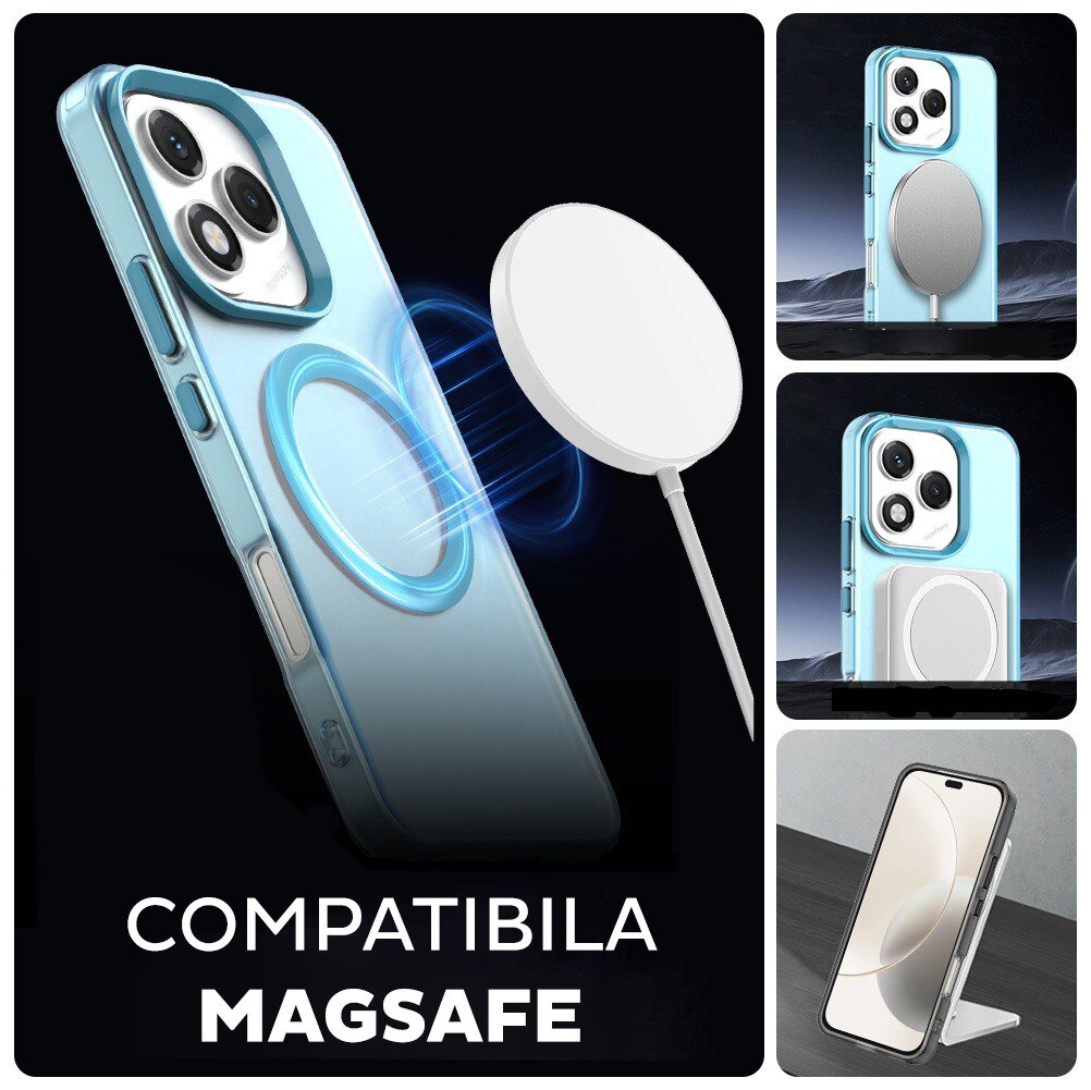 Husa pentru Honor 400 Lite DaDen® CandyCase MagSafe, Antisoc, Incarcare wireless, Butoane protejate, Albastru