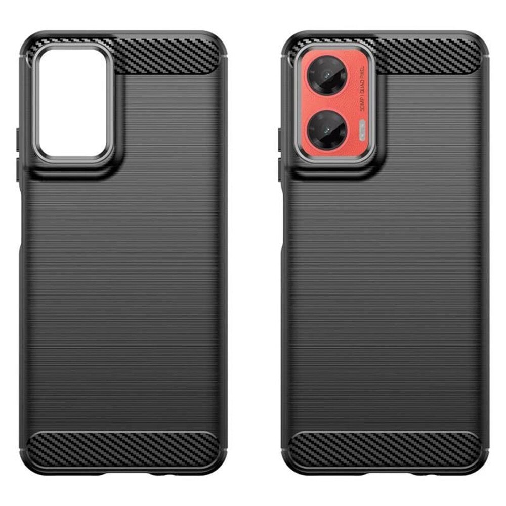 Husa pentru Motorola Moto G06, SKYDDAR INNOVATION, CarbonFiber, Antisoc, set cu sticker, Negru