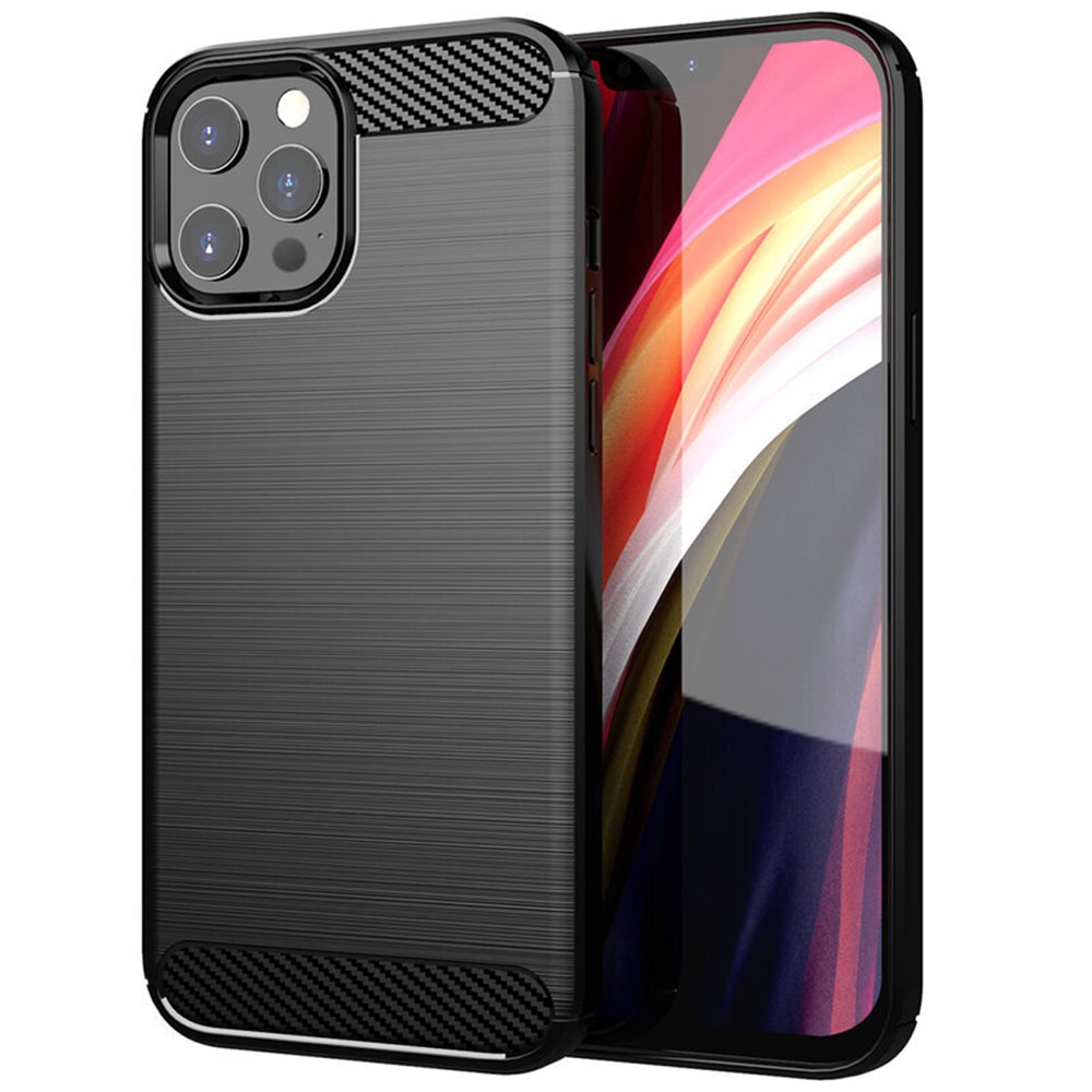 Husa SILKASE pentru Apple iPhone 14 Pro, silicon carbon, culoare negru
