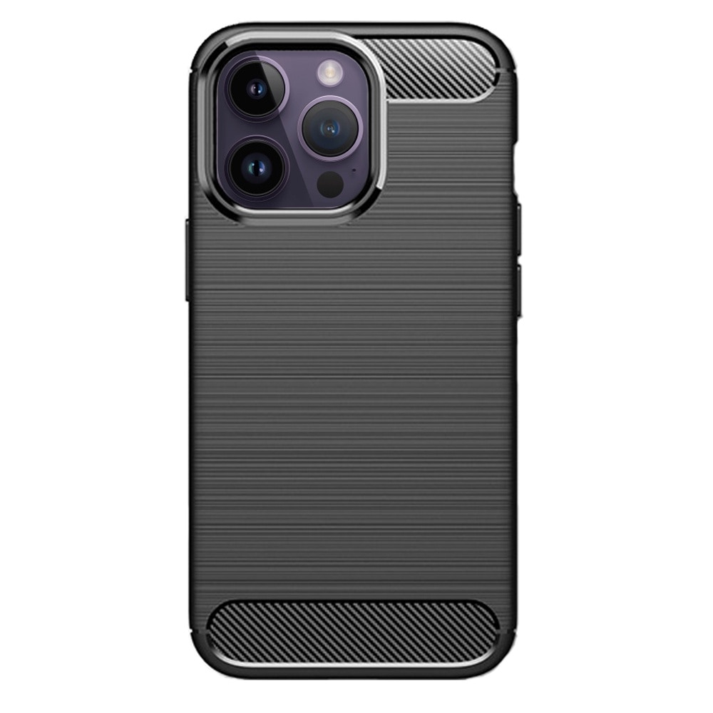 Husa SILKASE pentru Apple iPhone 14 Pro, silicon carbon, culoare negru