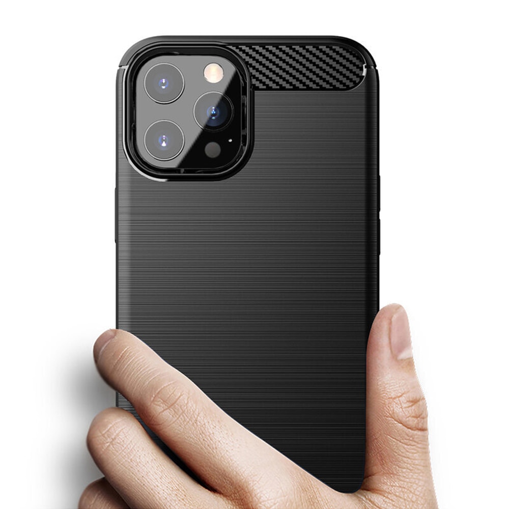 Husa SILKASE pentru Apple iPhone 14 Pro, silicon carbon, culoare negru
