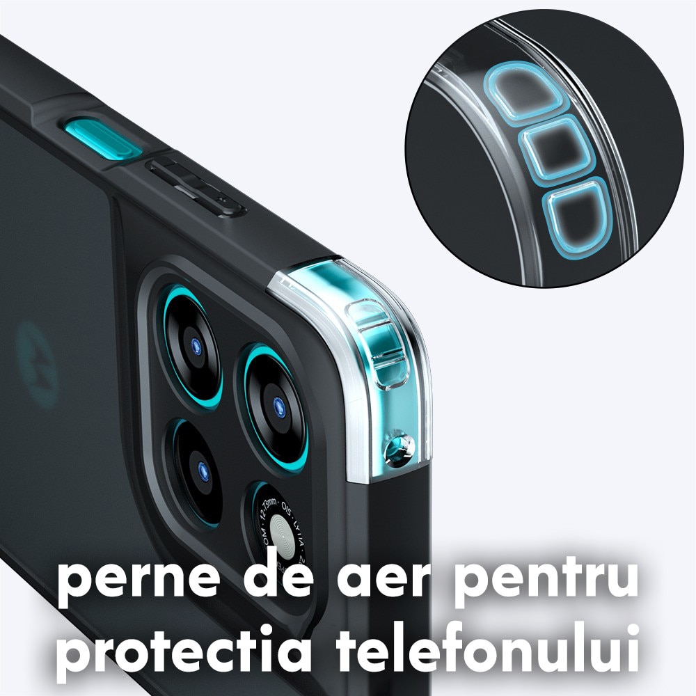 Husa pentru Motorola Moto G77 / G67 Daden® PureFrost MagSafe, Incarcare wireless, Protectie sporita, Anti-amprenta, Negru fumuriu
