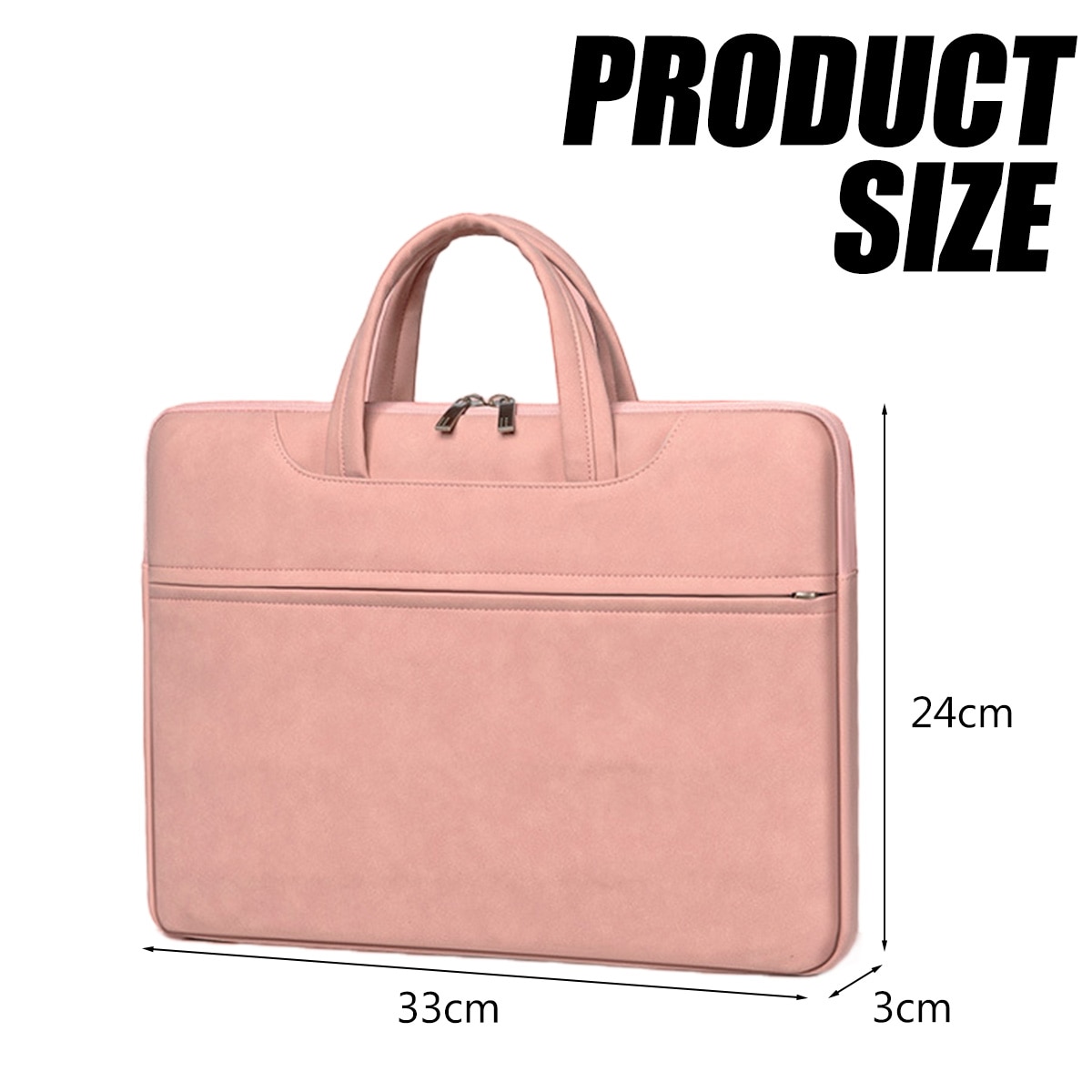 Geanta laptop HERUSI, piele PU, multifunctionala, verde-gri-roz-albastru, 33x24x3 cm