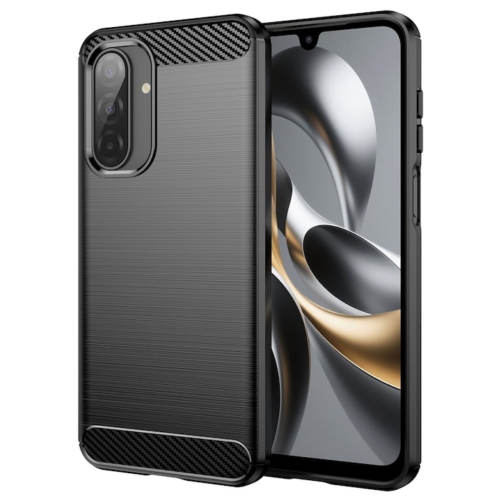 Husa pentru Samsung Galaxy A17 5G Daden Carbon Flexibila Antisoc, Hybrid Antisoc, Negru