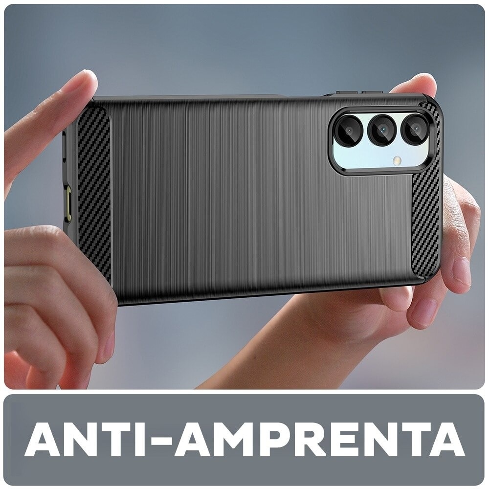 Husa pentru Samsung Galaxy A17 5G Daden Carbon Flexibila Antisoc, Hybrid Antisoc, Negru