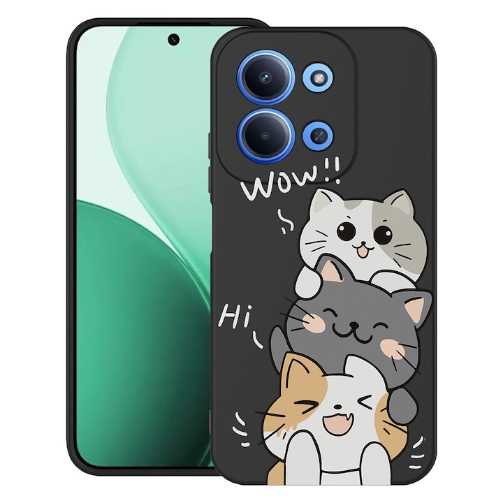 BestCase® Husa TPU Ultra Slim Compatibil cu Xiaomi Redmi 15C 5G (173mm), cu Design Cat Wow, 2100002 B 1855