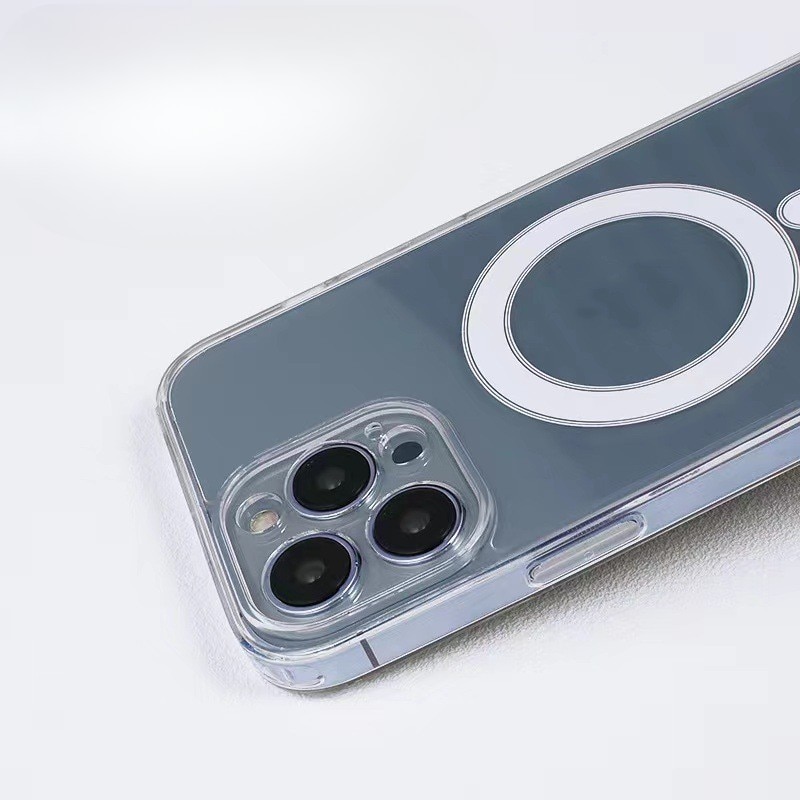 Husa protectie Flippy pentru iPhone 12/12 Pro Mag Safe, 2 in 1 incarcare si magnet, Silicon si Acril, Transparenta