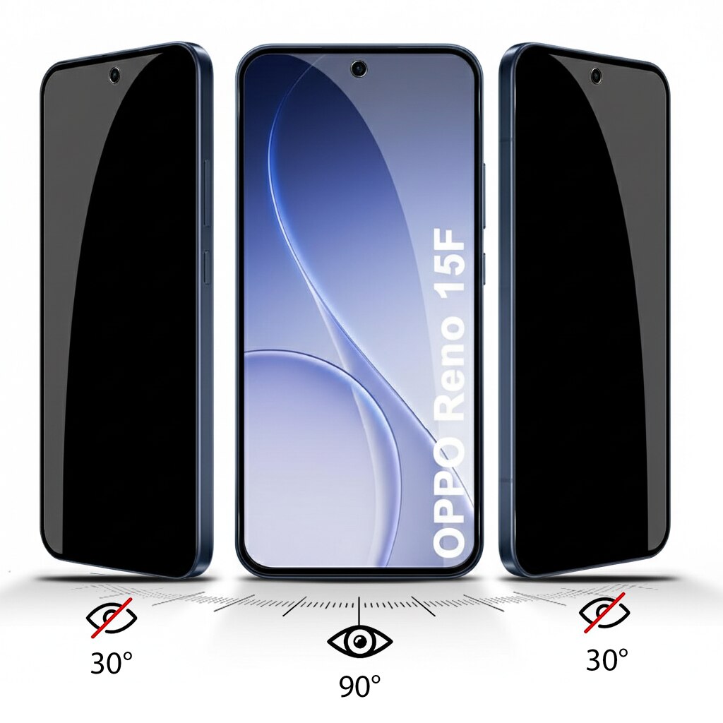 2x Folii protectie Anti-Spy ERBORD pentru Oppo Reno 15 F / 15 FS, 9H, transparent