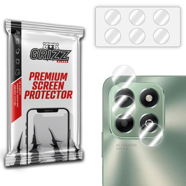 Sticla hibrida protectie camera Grizz Glass set 2 buc transparente, Pentru Honor X6b