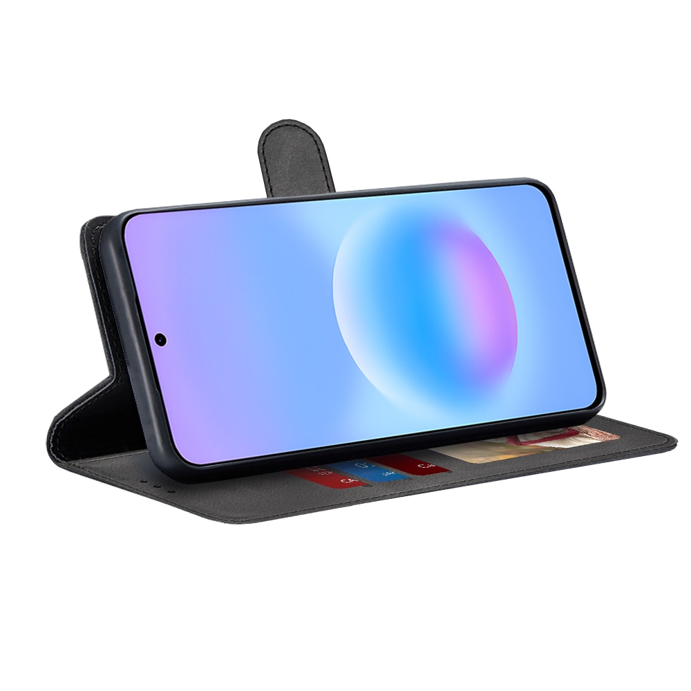 Husa pentru Samsung Galaxy A57 5G, SKYDDAR INNOVATION, Diary Book, tip carte cu Portofel Interior, Antisoc, set cu sticker, Negru