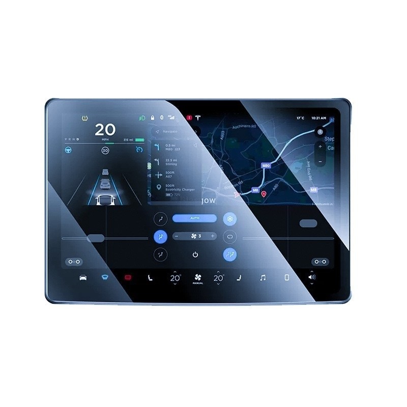 Folie de Sticla Securizata, Damur Innovation, Compatibila cu Tesla Model 3 / Tesla Model Y, Ecran Frontal, Anti Blue-Ray, 4K Ultra HD, Anti-amprenta, 2.5D, Transparent