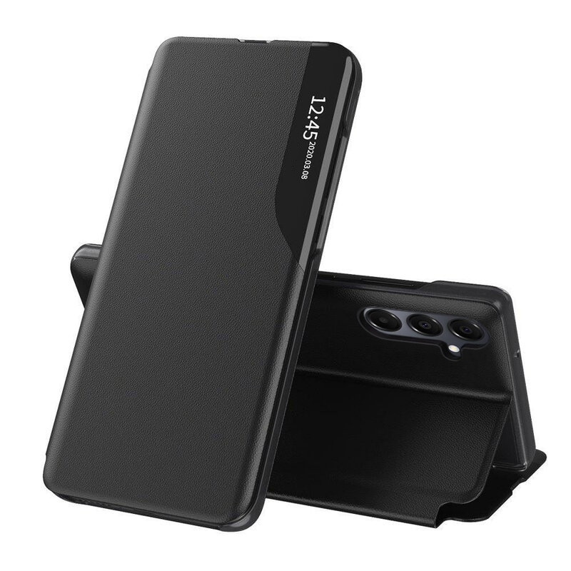 Husa pentru Samsung Galaxy A17 Tip Carte, S-View, Functie de Stand, Calitate Premium, Antisoc, Protectie Sporita, Negru