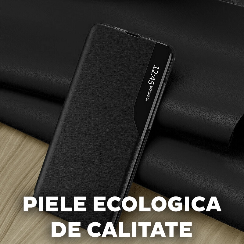 Husa pentru Samsung Galaxy A17 Tip Carte, S-View, Functie de Stand, Calitate Premium, Antisoc, Protectie Sporita, Negru