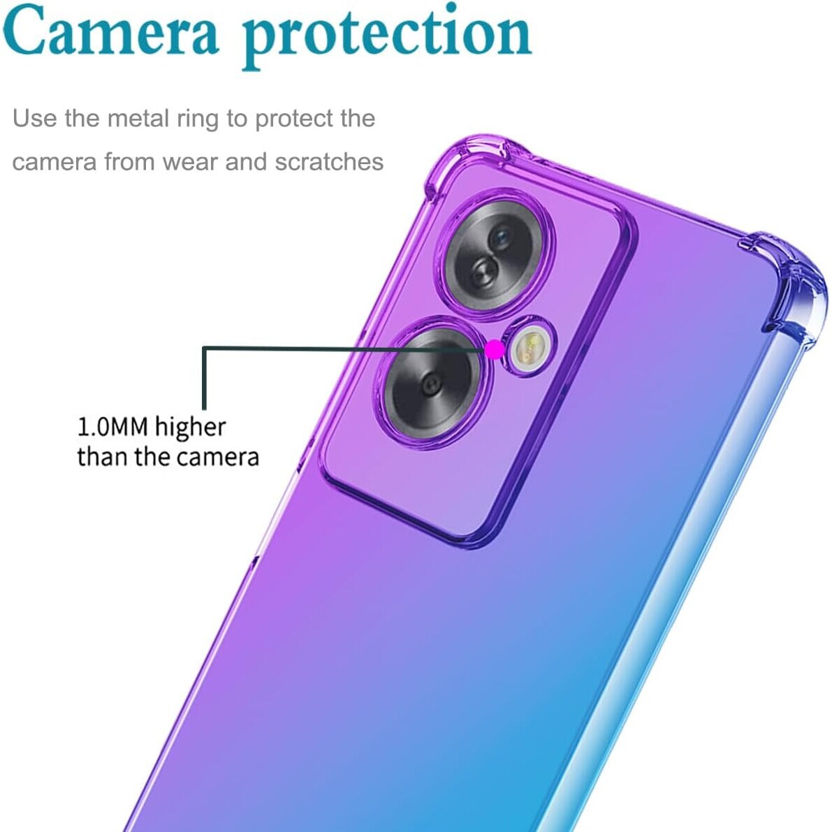 Intelli® Husa de Protectie Compatibila OPPO A79 5G, din silicon gel, Colturi Anti Soc, Protectie Camera, Subtire, Transparent
