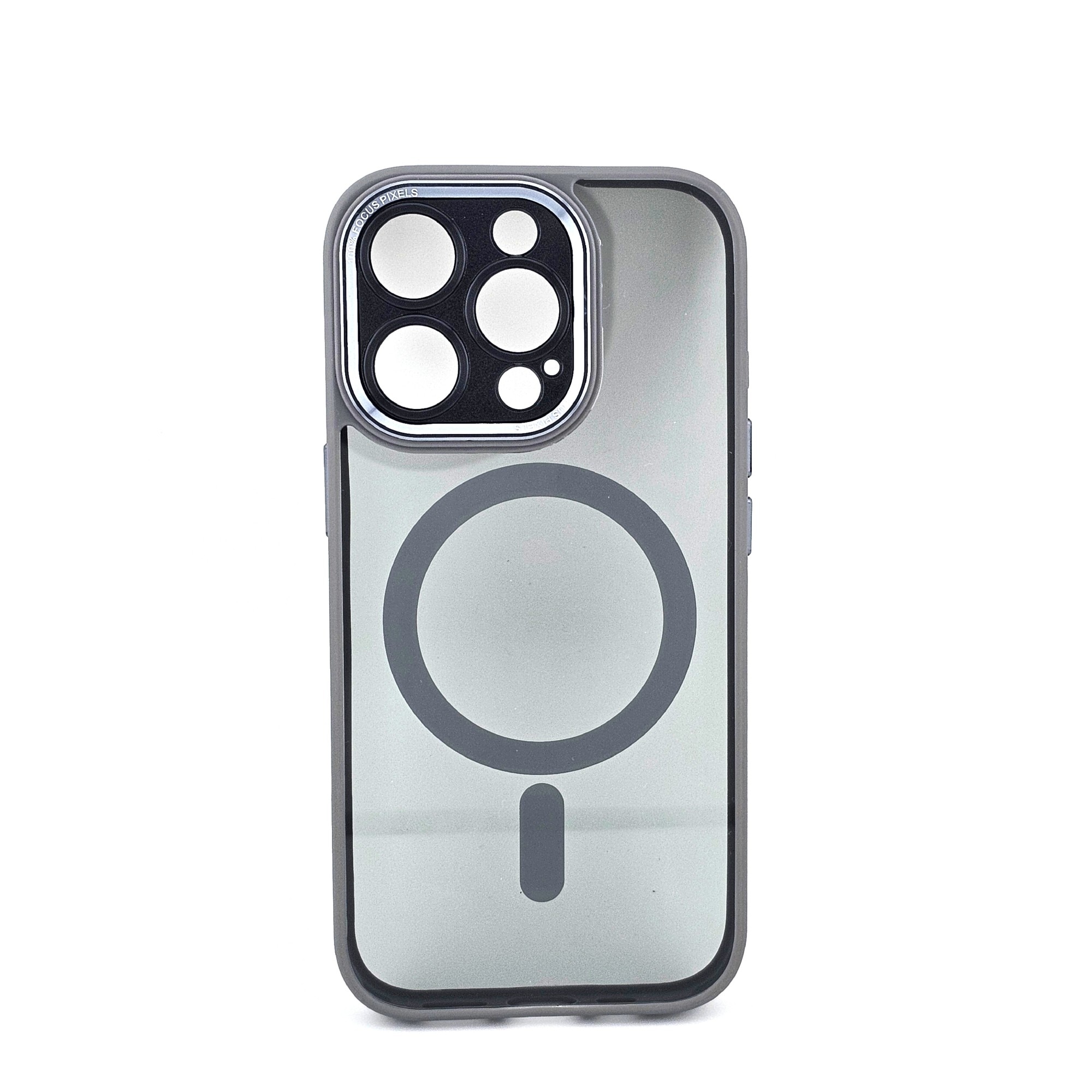 Husa de Protectie Compatibil cu iPhone 16 Pro Max, Flippy, Incarcare Wireless, Tehnologie Magsafe, Carcasa din TPU/ PC, Protectie Camera, Antisoc, Antizgariere, Gri - Transparent