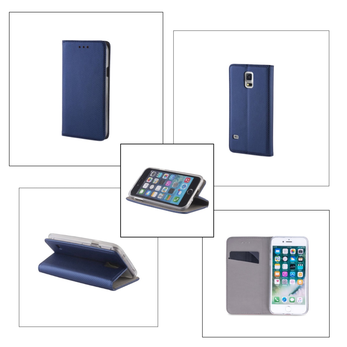 Husa tip carte, compatibila cu Samsung Galaxy A13 4G, premium flip book cu inchidere magnetica si functie stand, buzunar card, albastra Albastru Flip cover