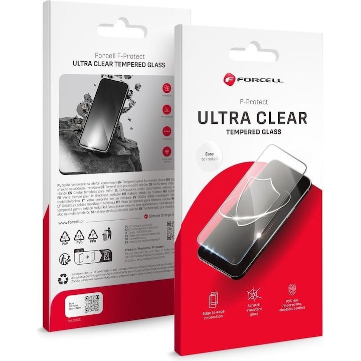 Folie protectie pentru telefon, Forcell, Ultra Clear, 0.3mm, rezistent la zgarieturi, transparent, pentru Xiaomi Redmi 14C, negru