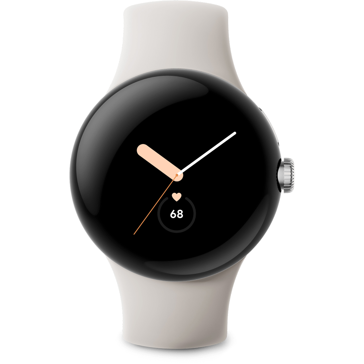 Ceas Smartwatch Google Pixel Watch, GPS + Cellular, Polished Silver Stainless Steel Case, Chalk Active band