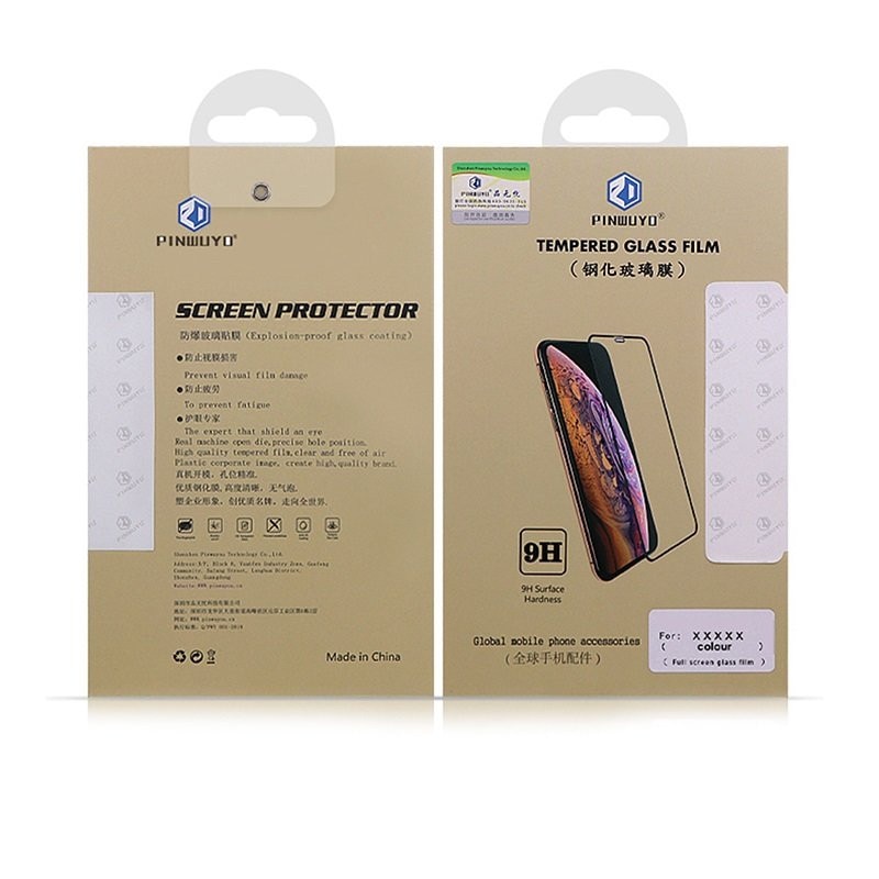 Saculet de protectie ERBORD Full Glue pentru telefon, 9H, 0,3mm, transparent, set complet