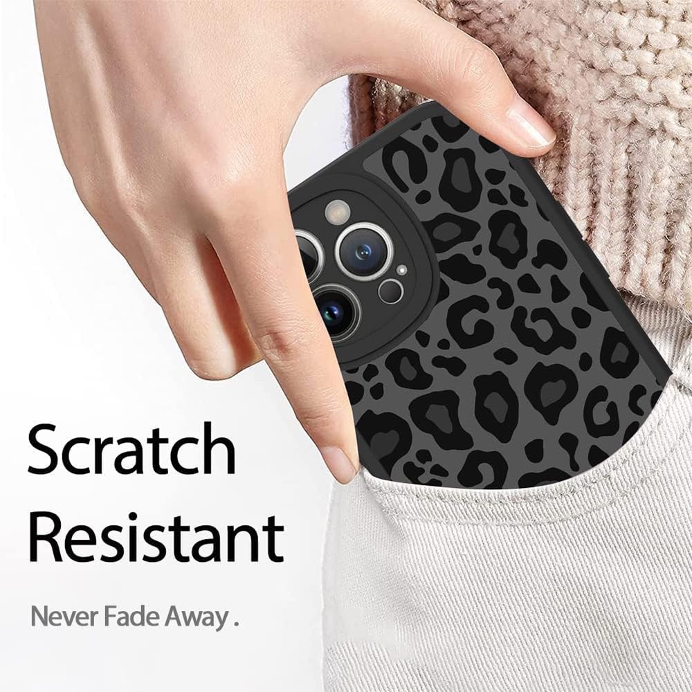 Husa pentru Telefon Compatibila cu Apple iPhone 11, G-Tech Glam Leopard Print, Protectie la Camera, Silicon, Margini Ridicate, Aspect Mat, Negru