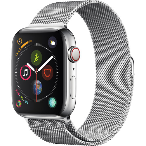 Ceas Smartwatch Apple Watch Series 4, GPS + Cellular, 40 mm, Silver Stainless Steel Case, Milanese Loop