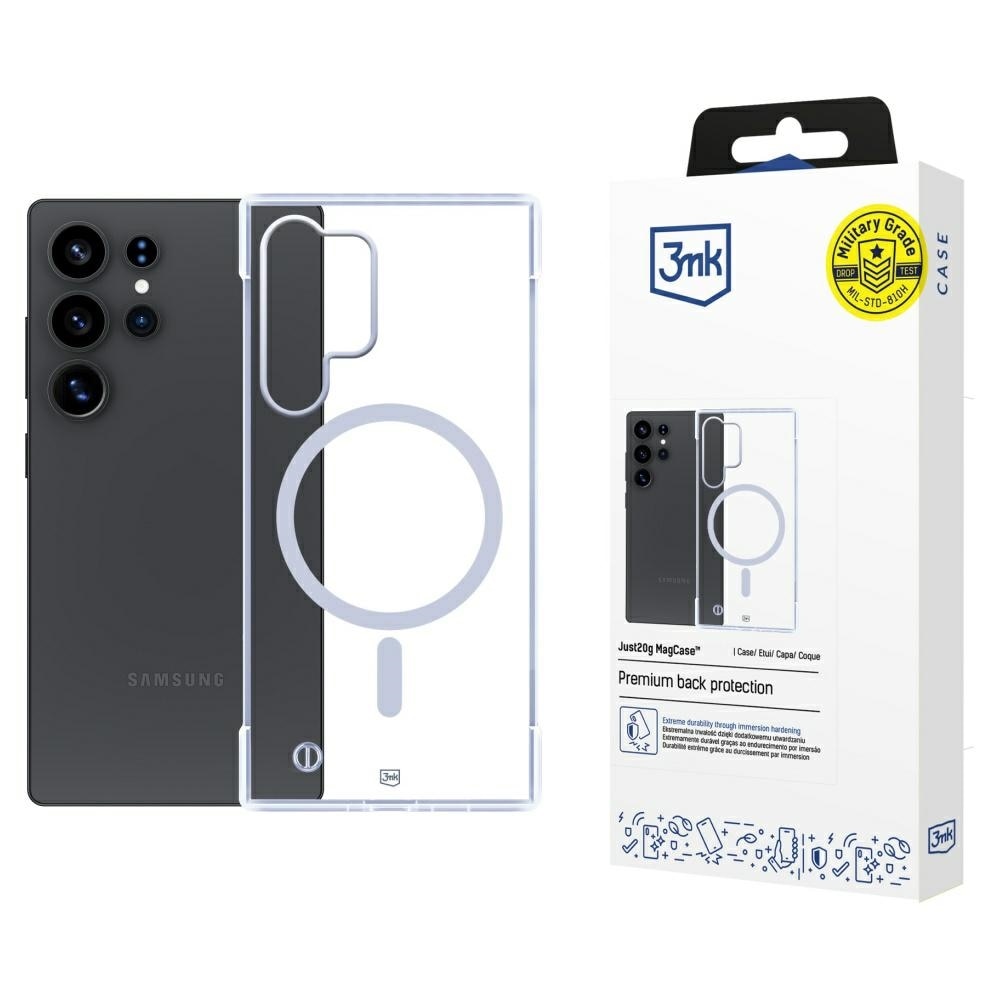 Carcasa 3mk Just20g MagCase compatibila cu Samsung Galaxy S25 Ultra, Clear