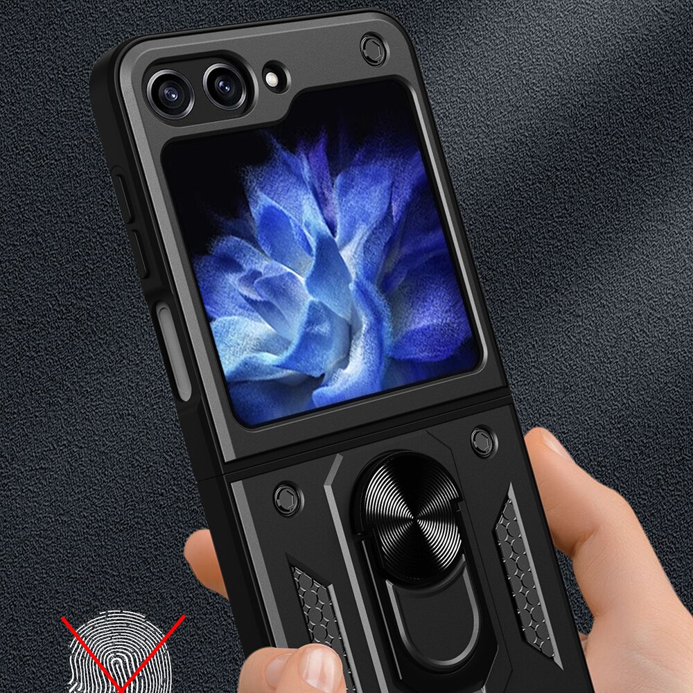 Husa pentru Samsung Galaxy Z Flip5 - Seria Techsuit Camshield - Neagra