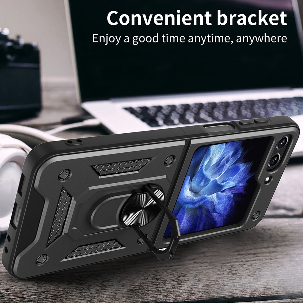 Husa pentru Samsung Galaxy Z Flip5 - Seria Techsuit Camshield - Neagra