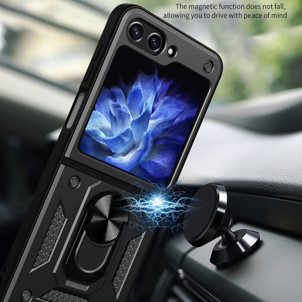 Husa pentru Samsung Galaxy Z Flip5 - Seria Techsuit Camshield - Neagra