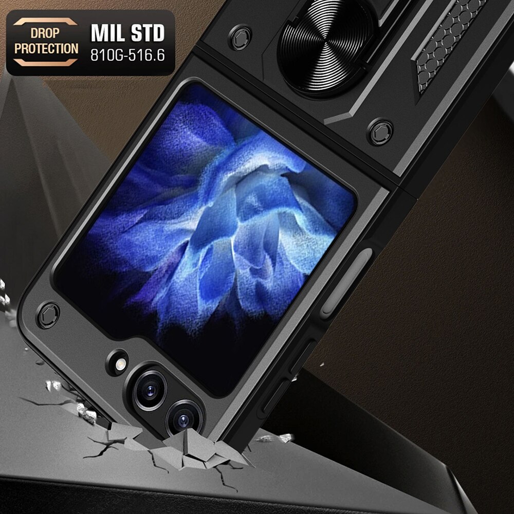 Husa pentru Samsung Galaxy Z Flip5 - Seria Techsuit Camshield - Neagra