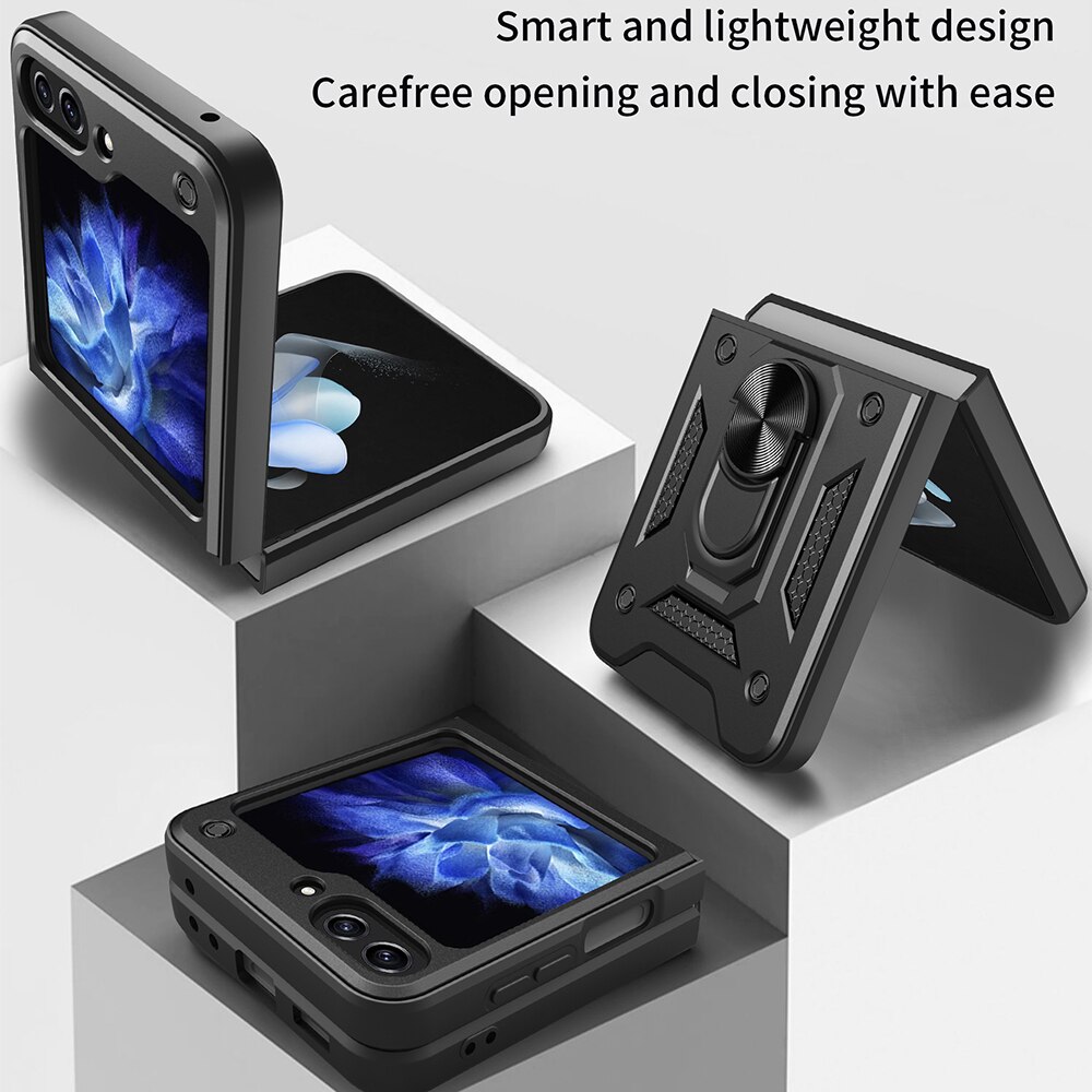 Husa pentru Samsung Galaxy Z Flip5 - Seria Techsuit Camshield - Neagra
