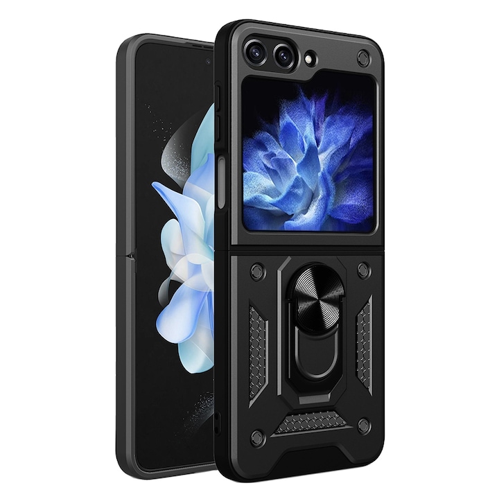 Husa pentru Samsung Galaxy Z Flip5 - Seria Techsuit Camshield - Neagra