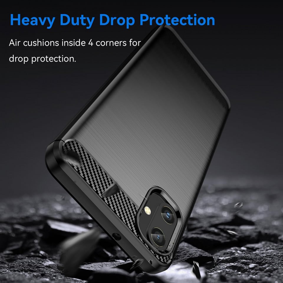 Husa pentru Samsung Galaxy A05 - Techsuit Carbon Silicone - Black