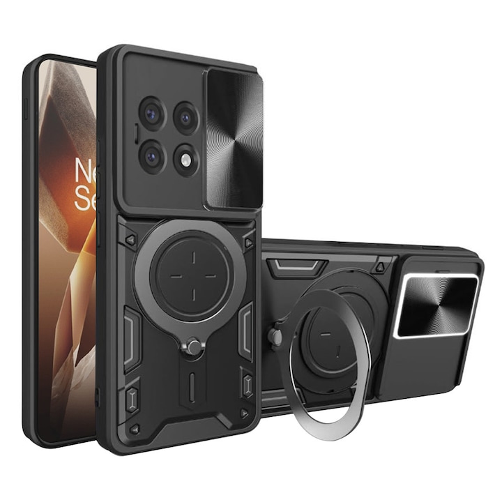 Husa antisoc pentru OnePlus 13R cu protectie camera, Accesorio CamGuard Pro, Negru