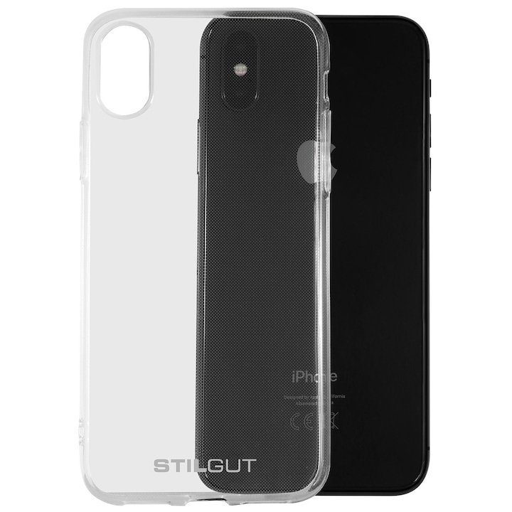 Husa Spate Stilgut Compatibila cu iPhone XS, Flexibila, Invizibila Transparent
