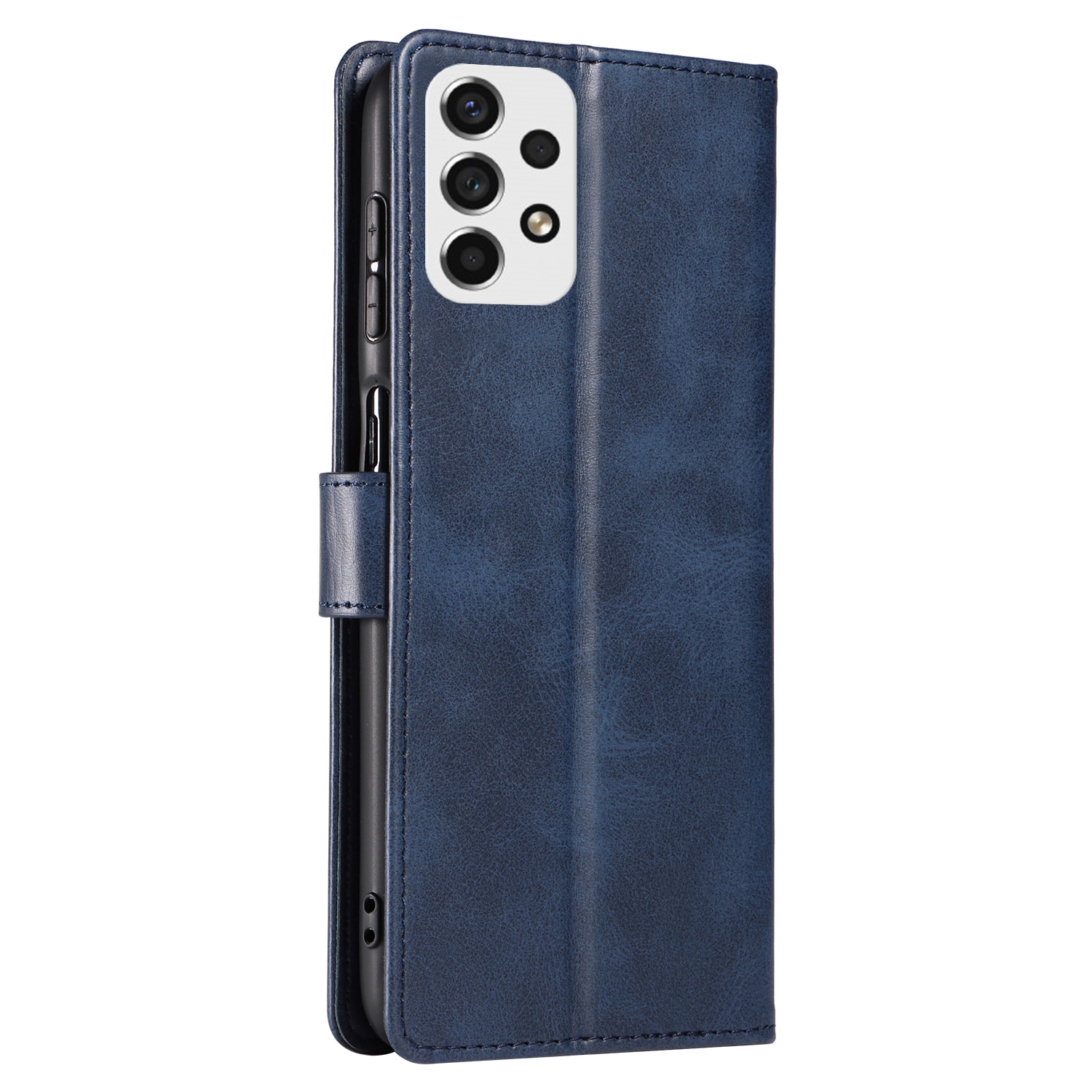 Husa din piele pentru Samsung Galaxy A73 5G, inchidere magnetica, suport card, suport, albastra