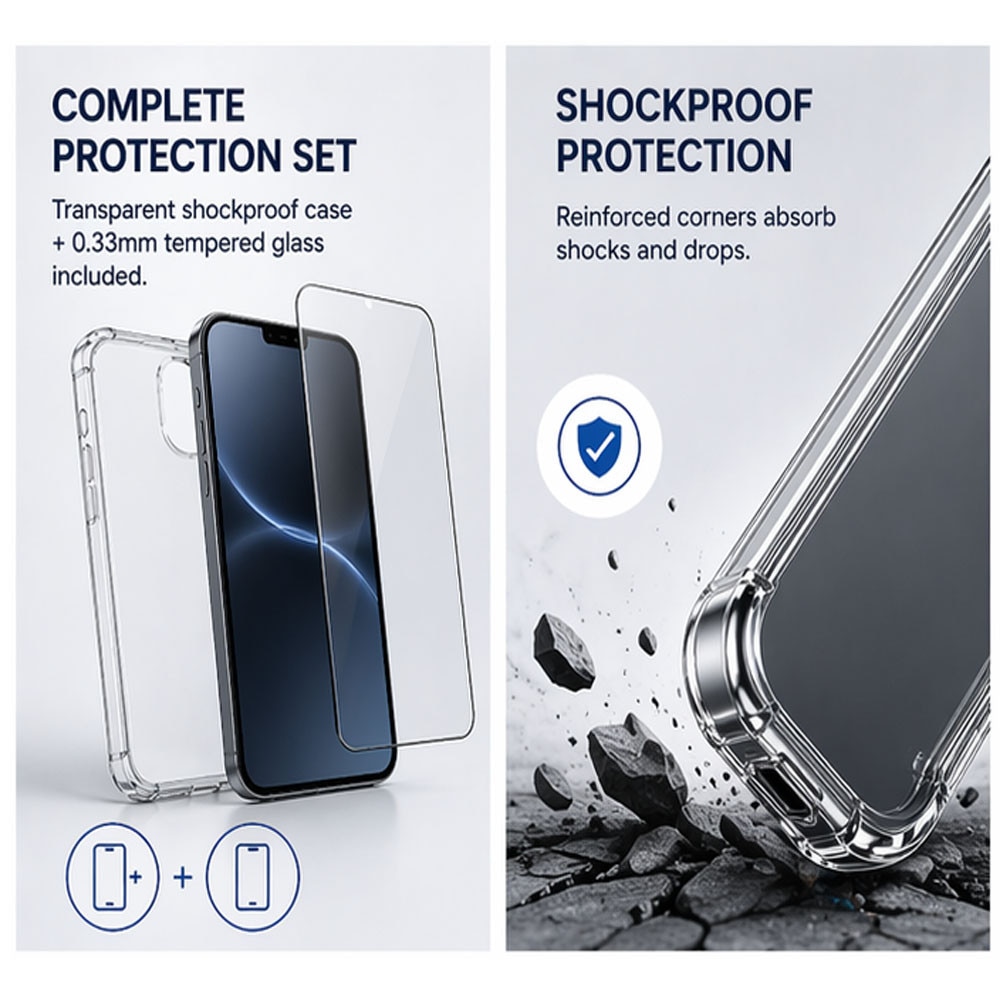 Intelli® Husa silicon + folie sticla, compatibila cu Honor 600 Pro, Anti soc, Transparent
