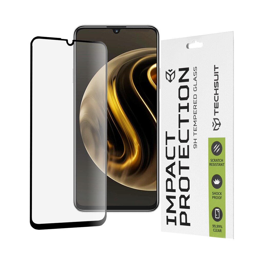 Protector de sticla pentru Huawei nova Y72 - Techsuit Full Cover / Full Glue - Negru