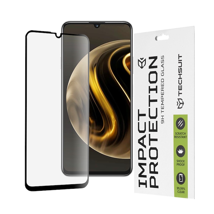 Protector de sticla pentru Huawei nova Y72 - Techsuit Full Cover / Full Glue - Negru
