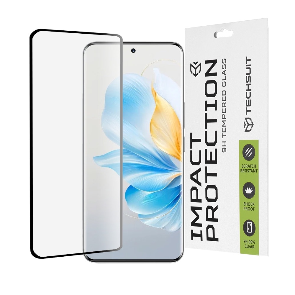 Protector de sticla pentru Honor 100 - Techsuit Full Cover / Full Glue - Negru