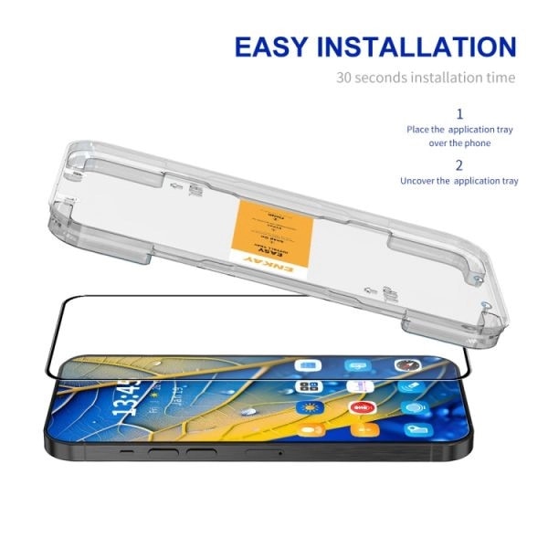 Sticla securizata compatibila cu IPhone 16 Plus, autoaplicare, 3D