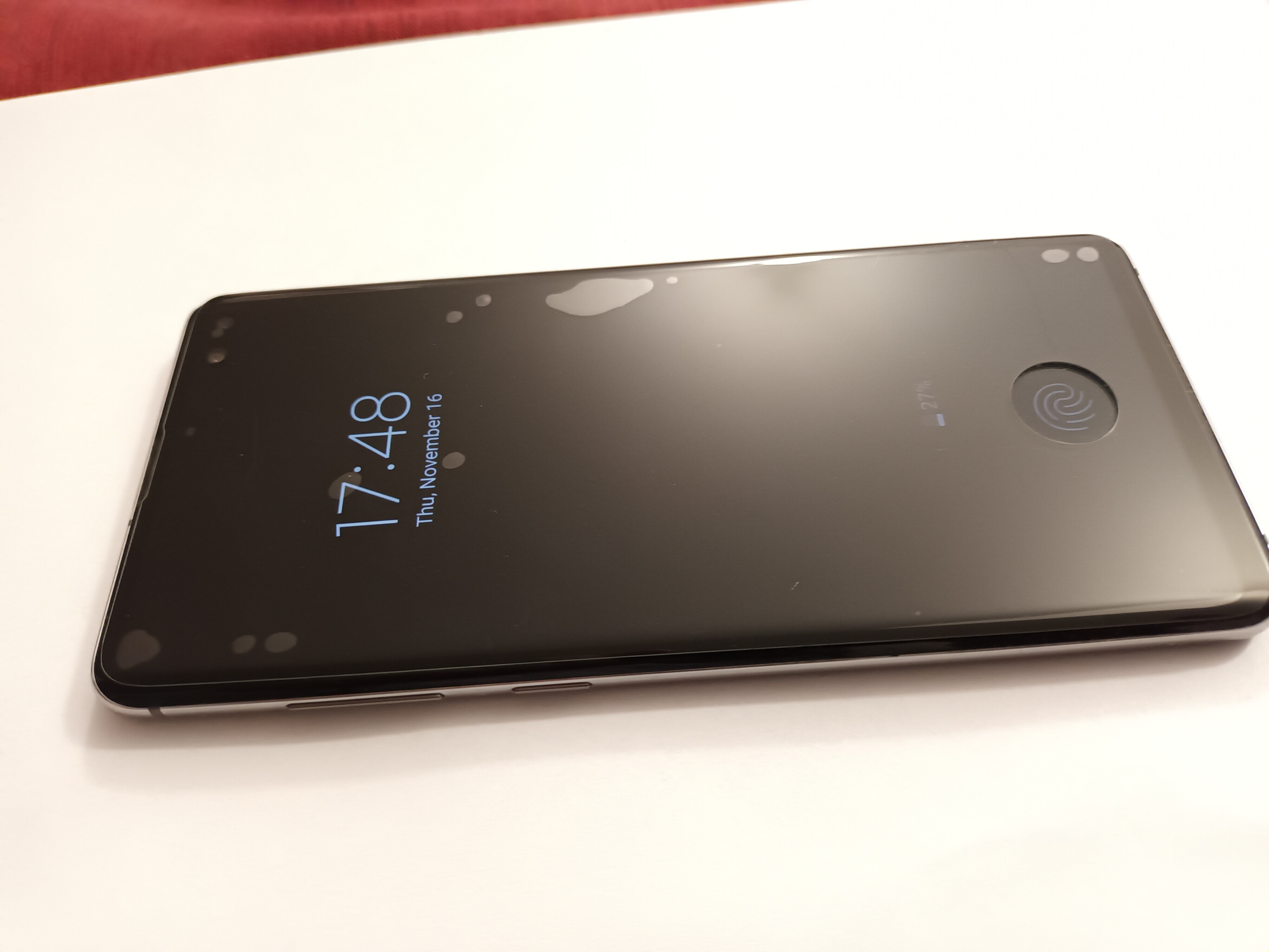 Folie ecran, Hicute, Sticla, Pentru Samsung Galaxy S10 Plus, Negru/Transparent