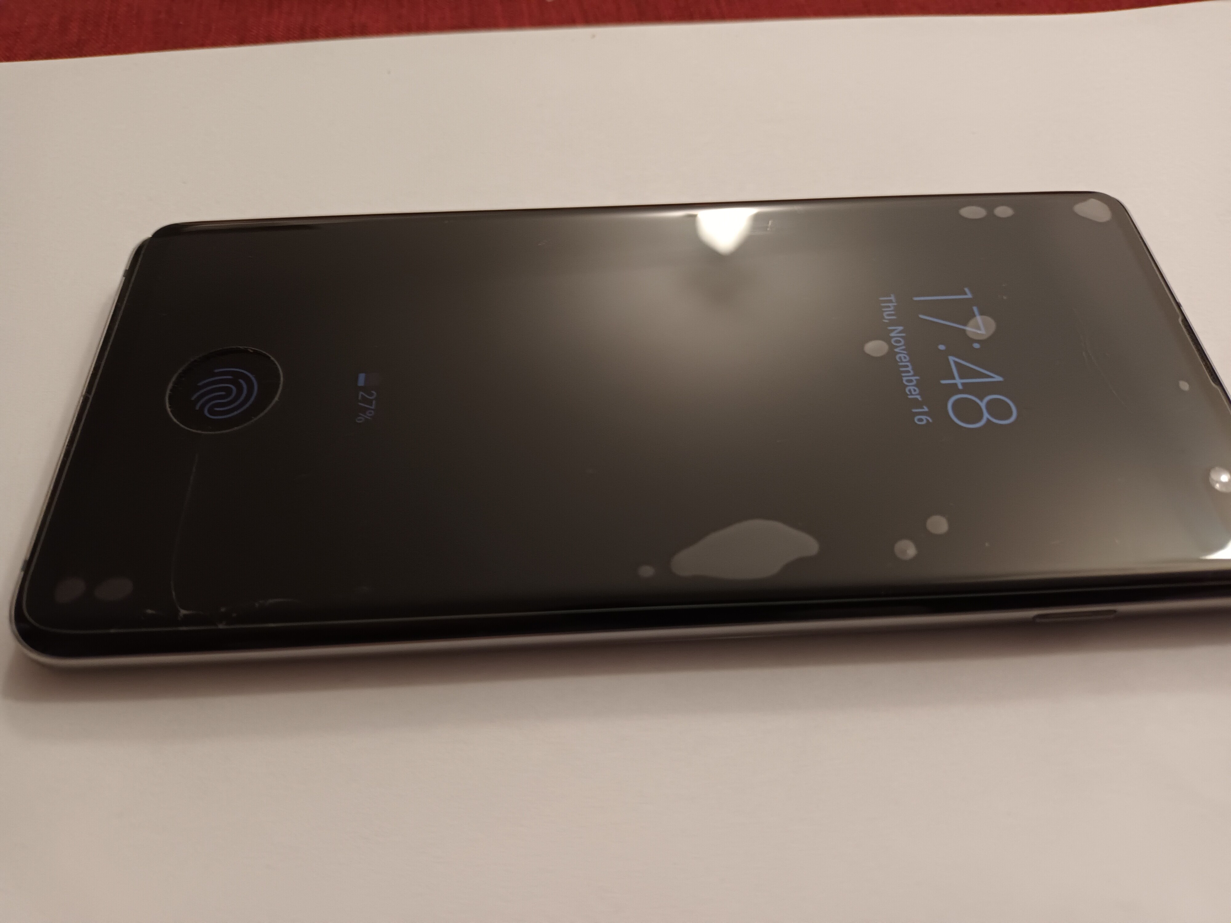 Folie ecran, Hicute, Sticla, Pentru Samsung Galaxy S10 Plus, Negru/Transparent