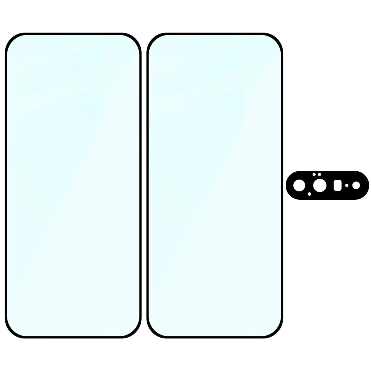 Set protectie 3in1 Bizon Glass Edge Pack, 2 folii sticla ecran + 1 folie sticla camera foto, compatibil cu Google Pixel 11, Negru