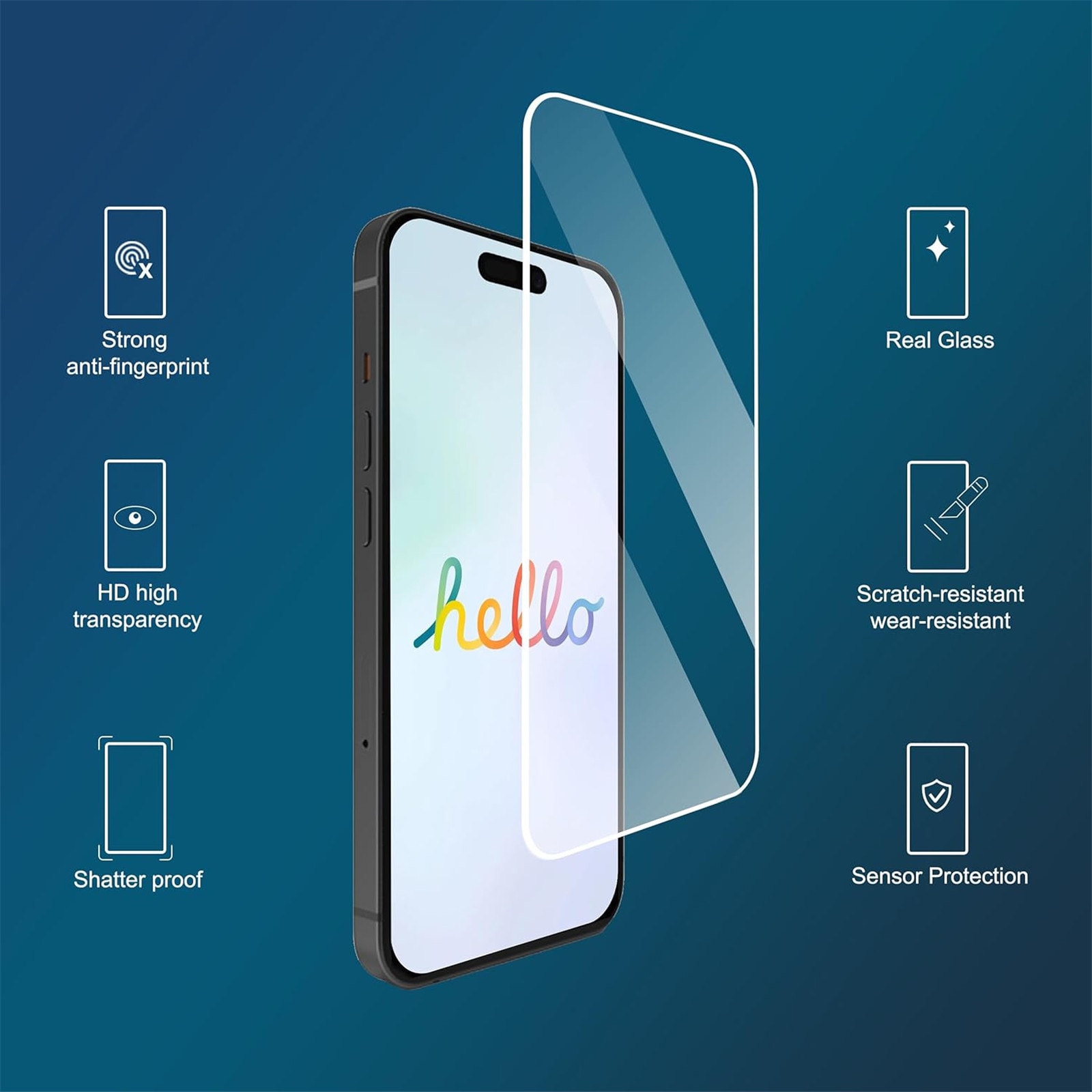 Folie protectie pentru iPhone 17e, UFOTSAM, set 2 buc, sticla securizata 9H, transparent, kit de instalare inclus