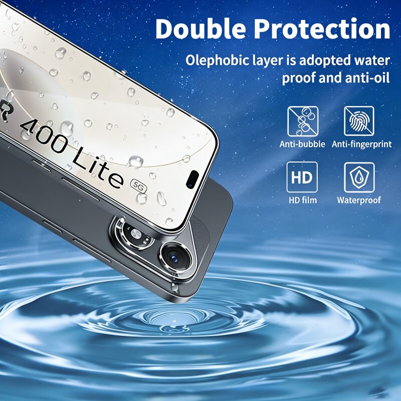 Set 4 folii protectie ecran si lentila camera compatibile cu Honor 400 Lite, sticla securizata, transparent, 0.33mm, 9H