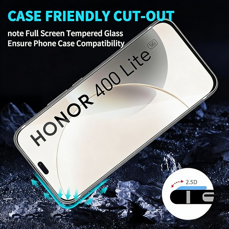 Set 4 folii protectie ecran si lentila camera compatibile cu Honor 400 Lite, sticla securizata, transparent, 0.33mm, 9H
