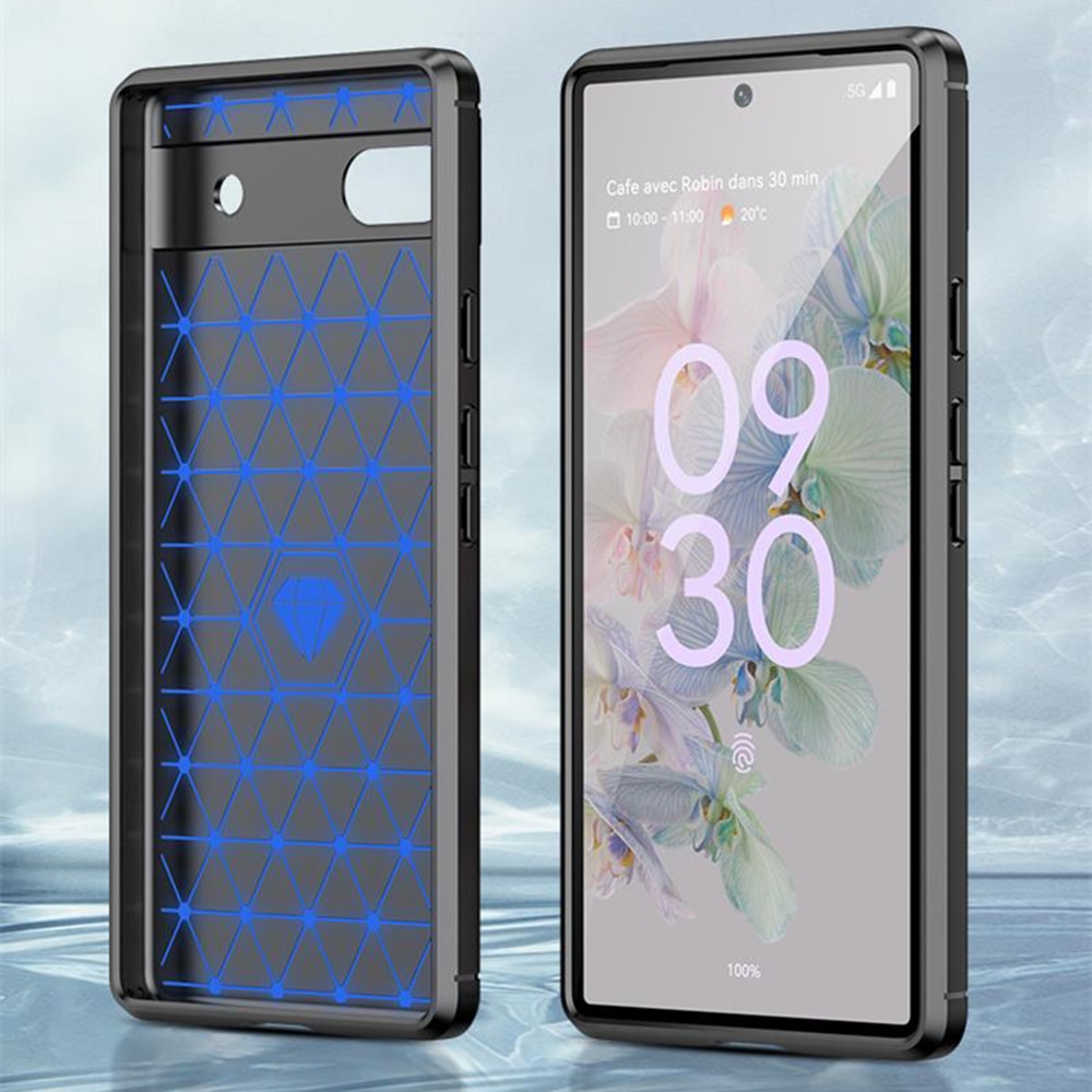 Husa telefon pentru Google Pixel 6A, TPU Carbon, Techsuit, negru
